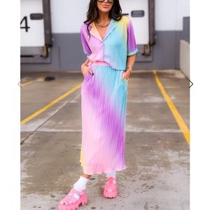 Dressed In LaLa Cest La Vie Plisse Skirt Set